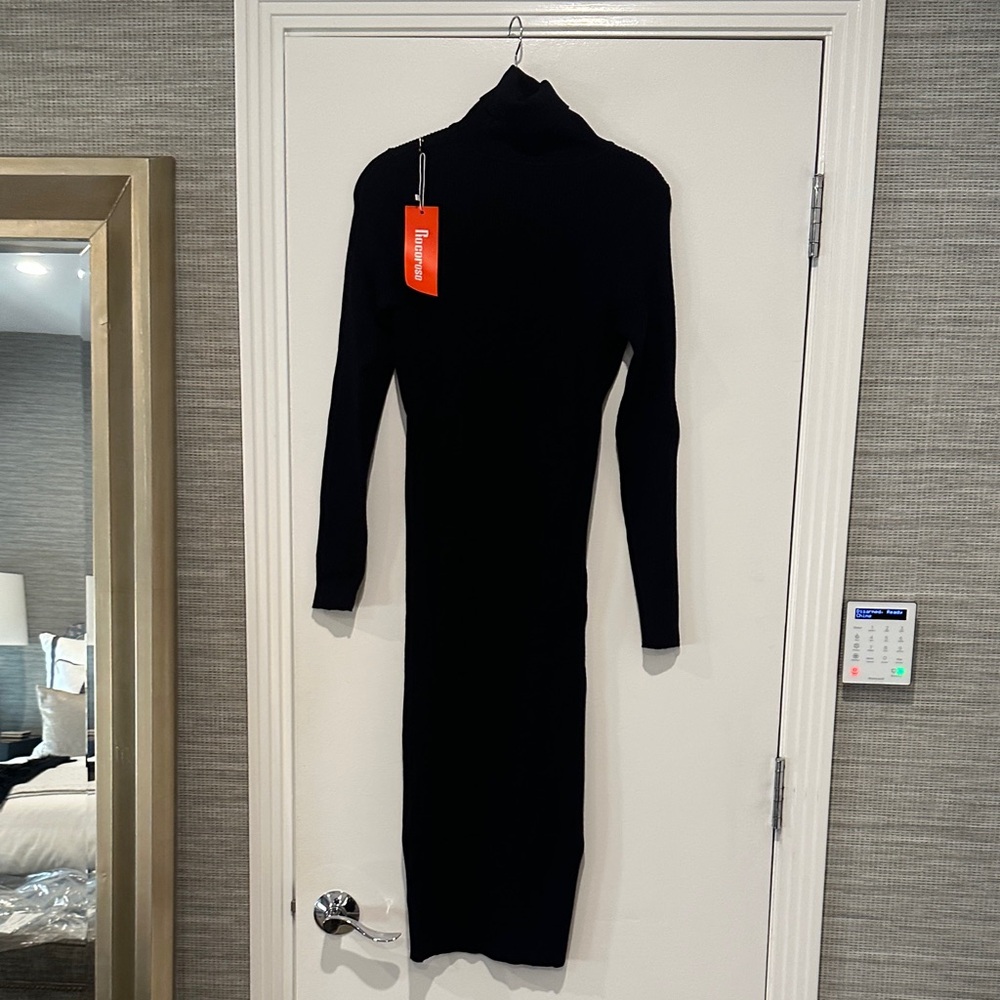 Elegant Black Long Sleeve Dress